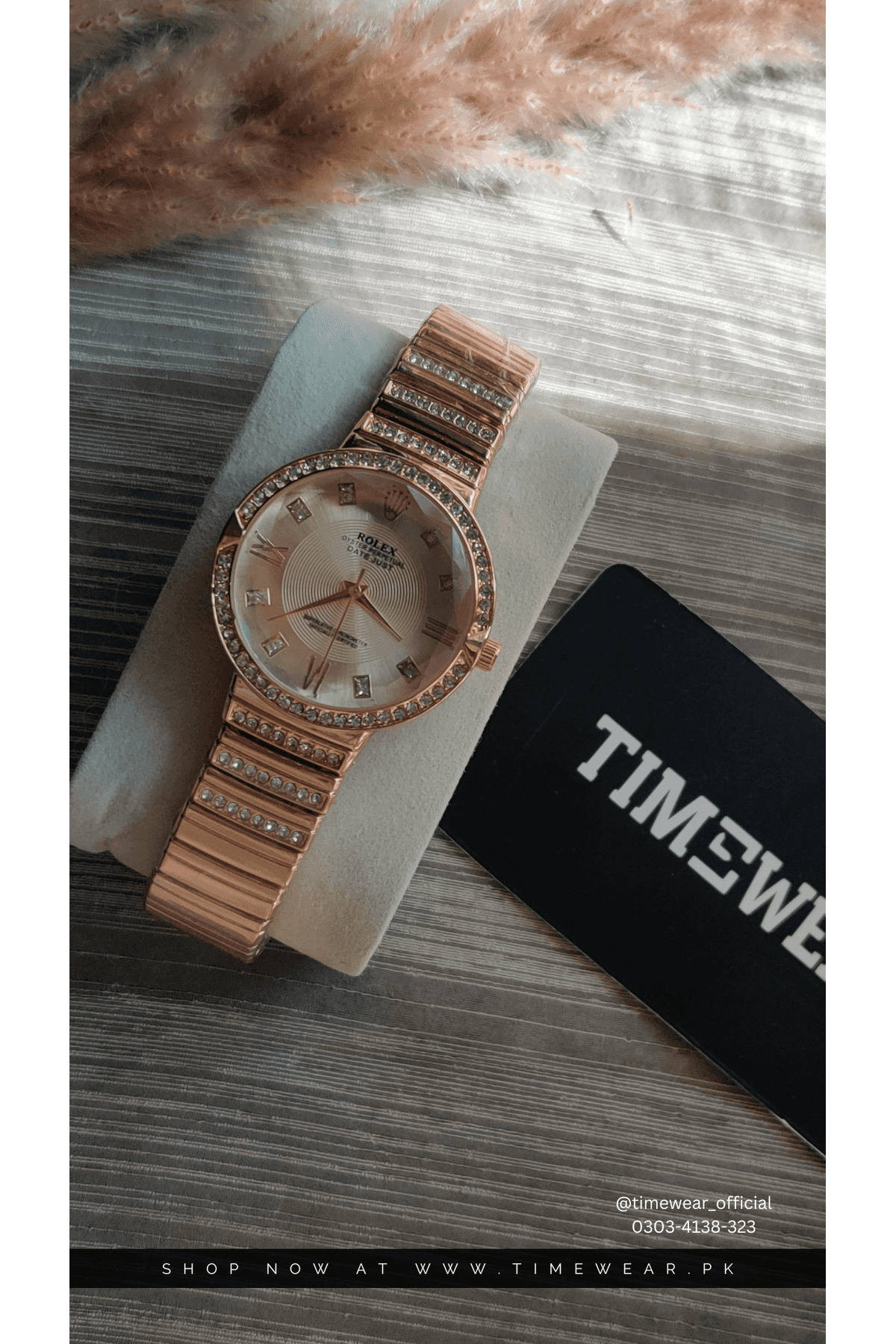 Rolex Stone New-Ladies (Golden) - Premium Box