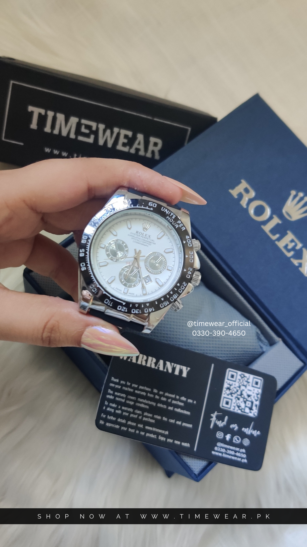 Daytona Strap (Black-Wh)