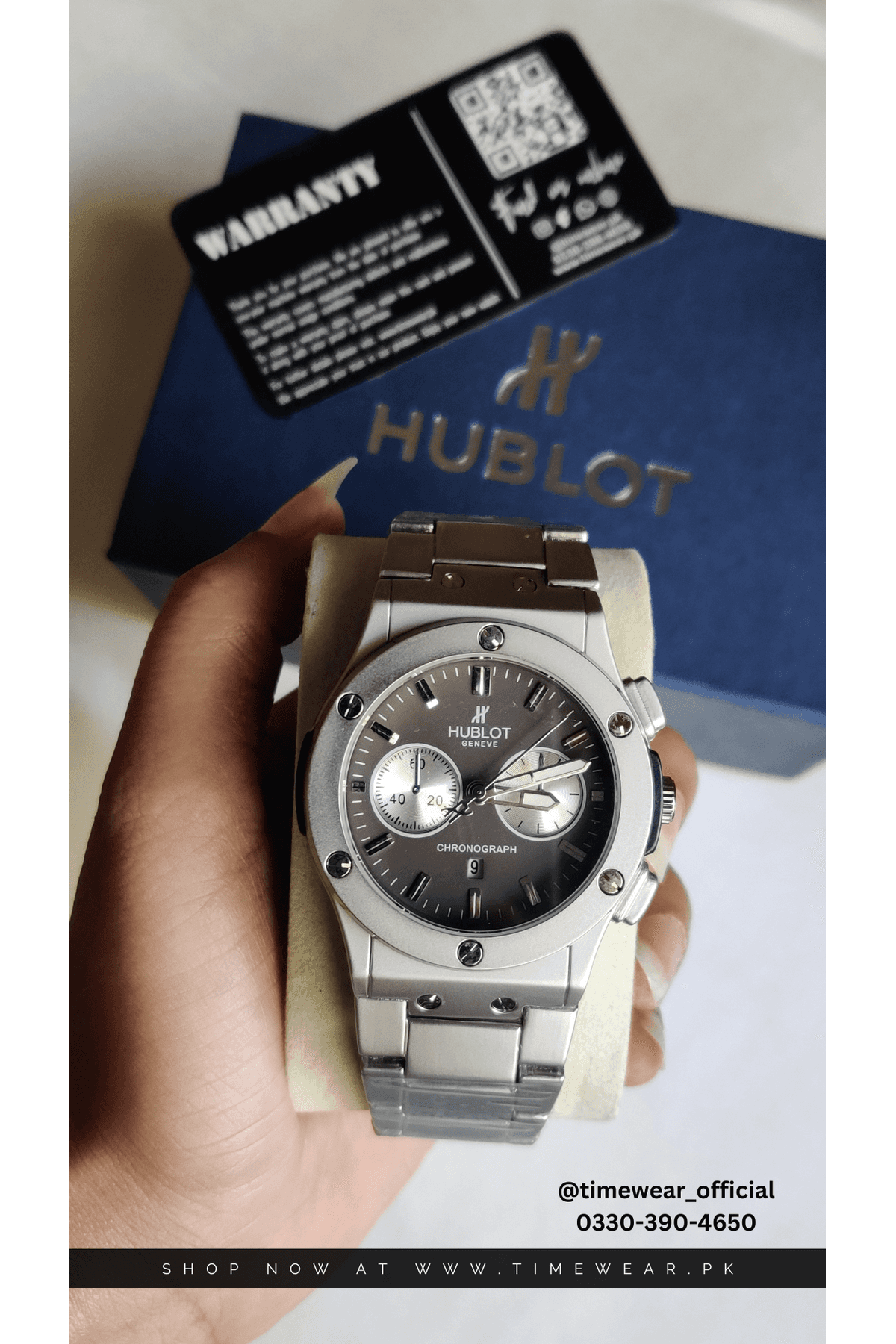 Hublot Chain Chrono Dial Brown (Hublot Box & One Year Warranty Card)