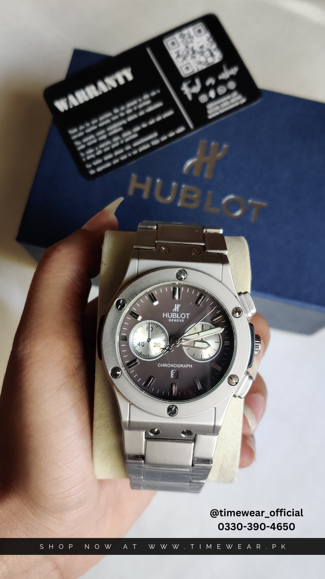 Hublot Chain Chrono Dial Brown (Hublot Box & One Year Warranty Card)