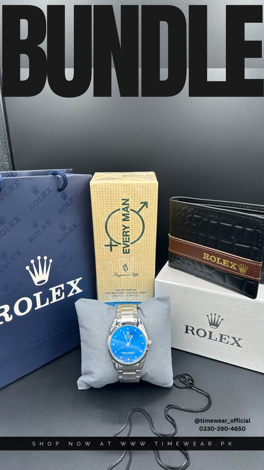 Bundle Offer (Watch + Wallet +Perfume + Neck Chain + Premium Box + Bag )