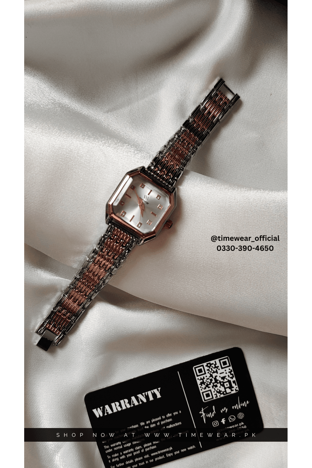 MeWear Square Ladies Watch with Standard Box (TT-Rose)