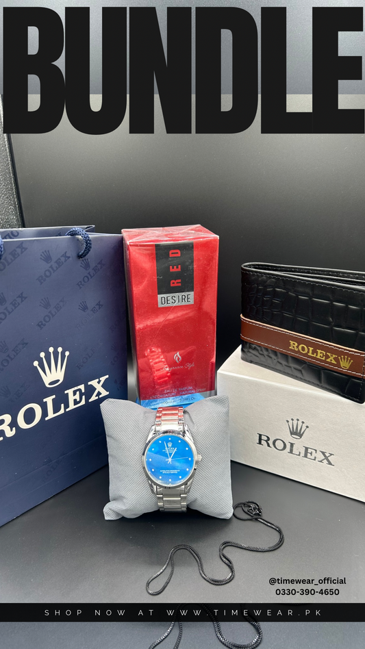 Bundle Offer (Watch + Wallet +Perfume + Neck Chain + Premium Box + Bag )