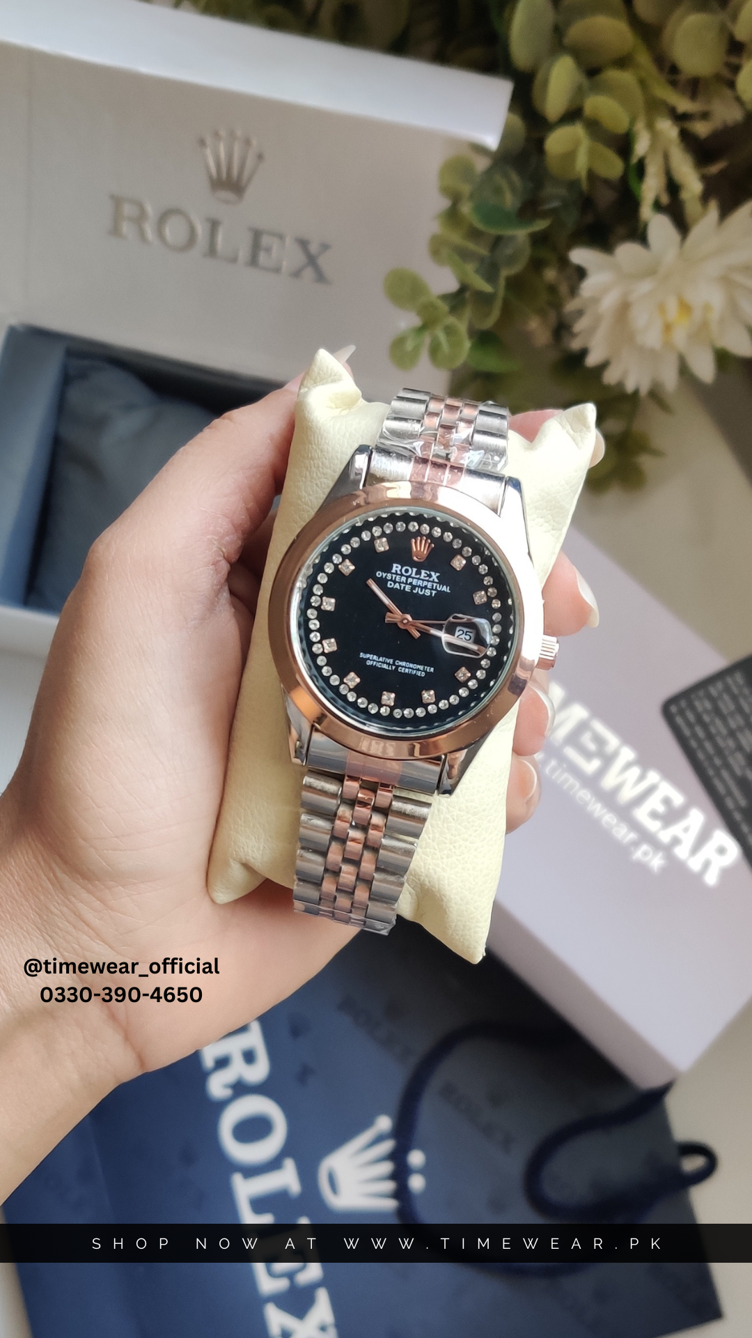 Rolex Gents Stone Date (TTC-Bk) with Rolex Box