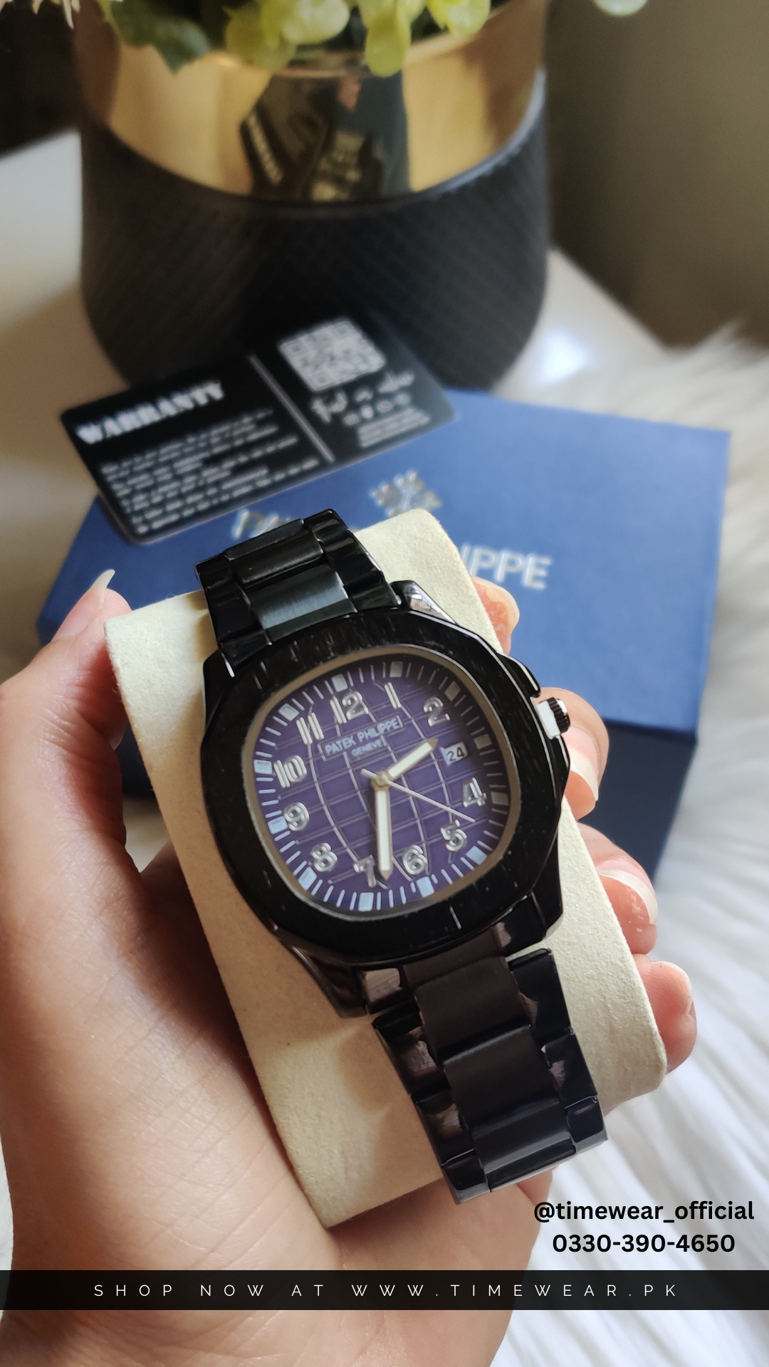 Patek Phillips Black-Blue with Patek Box