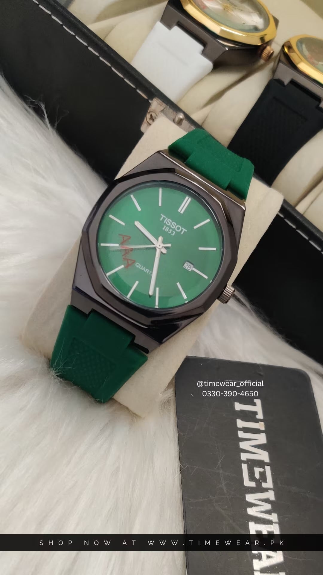 Tissot Straps Green - with Standard Box Clearance Sale 70% Off Discount