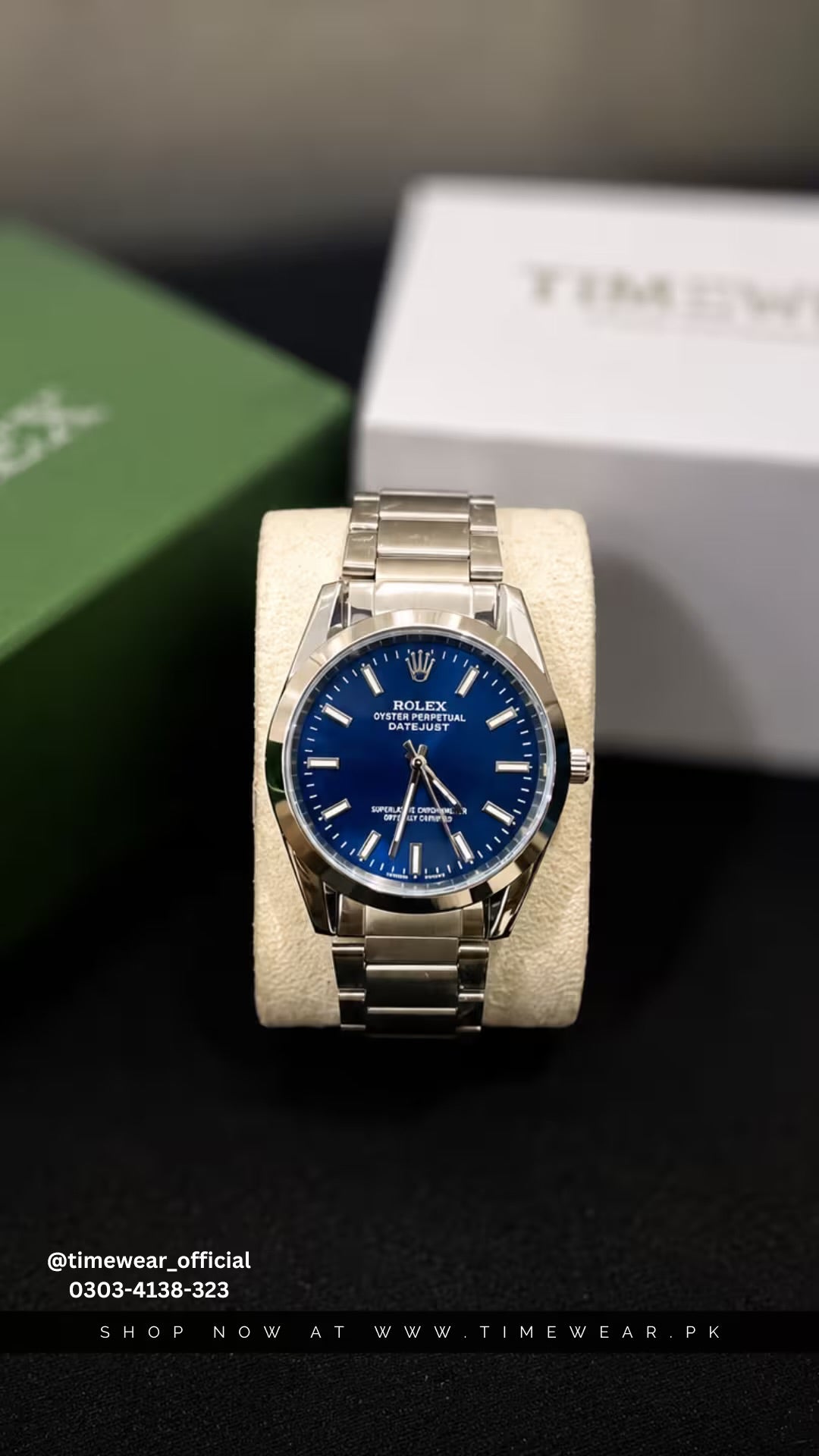 Rolex Gents (BL-02) with Rolex Box & One Year Machine Warranty