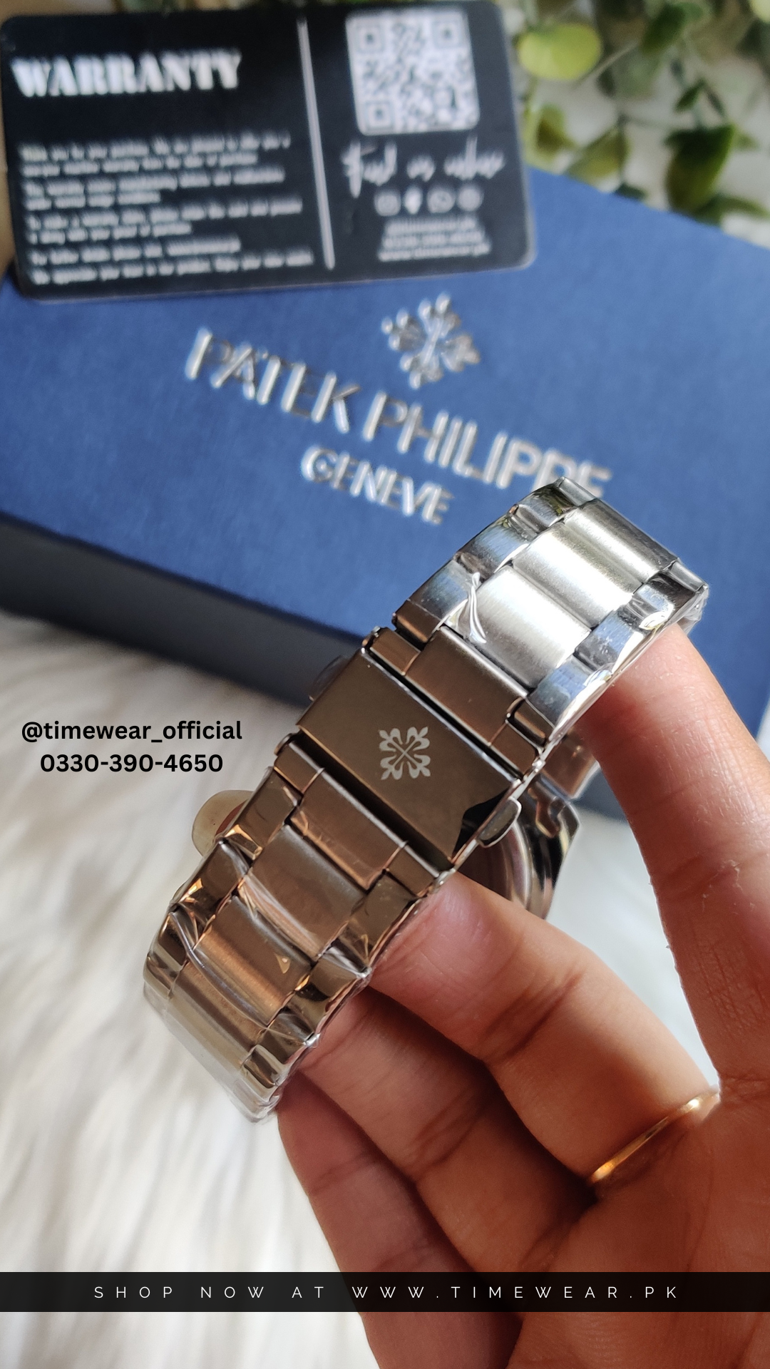 Patek Phillips Silver Black with Patek Box