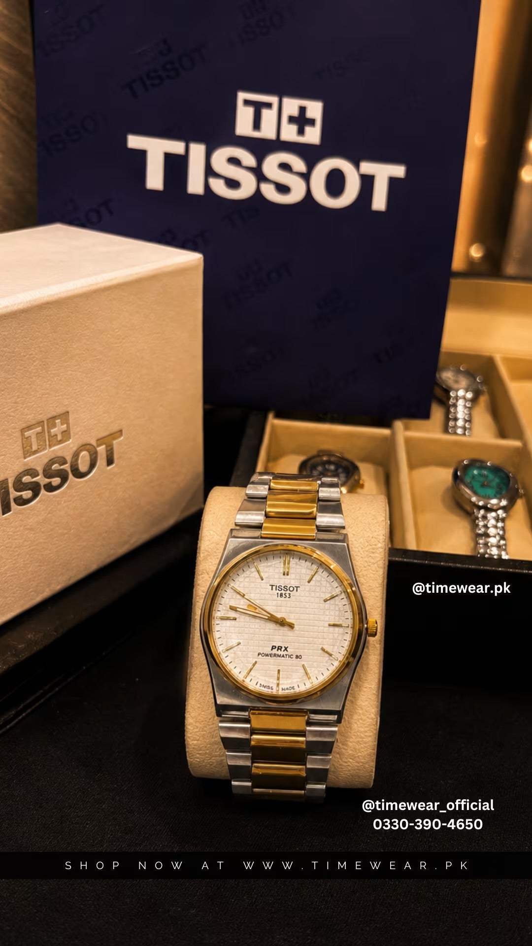 Tissot Chain PRX Two Tone White Dial With Tissot  Premium Box & One Year Warranty