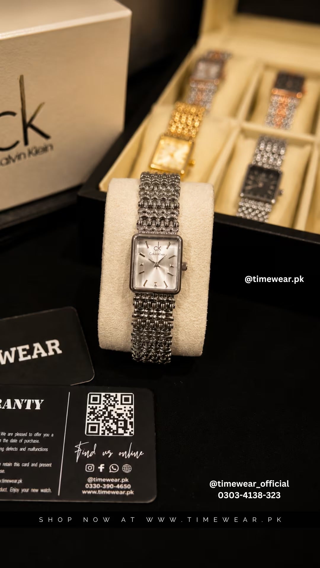 Calvin Klein Ladies Silver Chain White Dial with CK Box & One Year Warranty