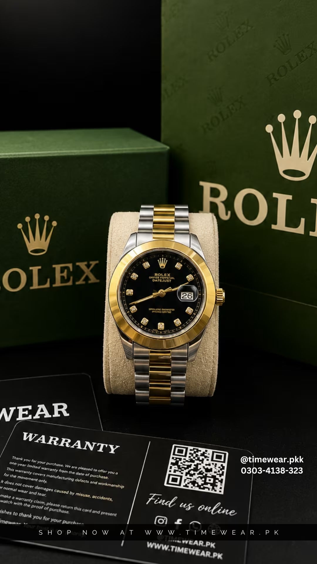 Rolex Gents Crown Lock (TTBK) Premium Rolex Box, Bag & Warranty Card