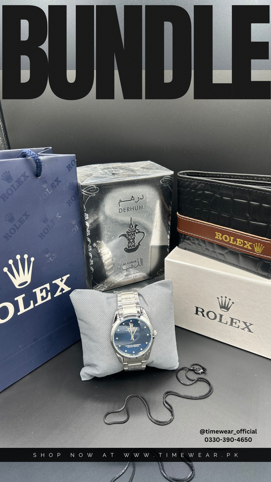 Bundle Offer (Watch + Wallet +Perfume + Neck Chain + Premium Box + Bag )