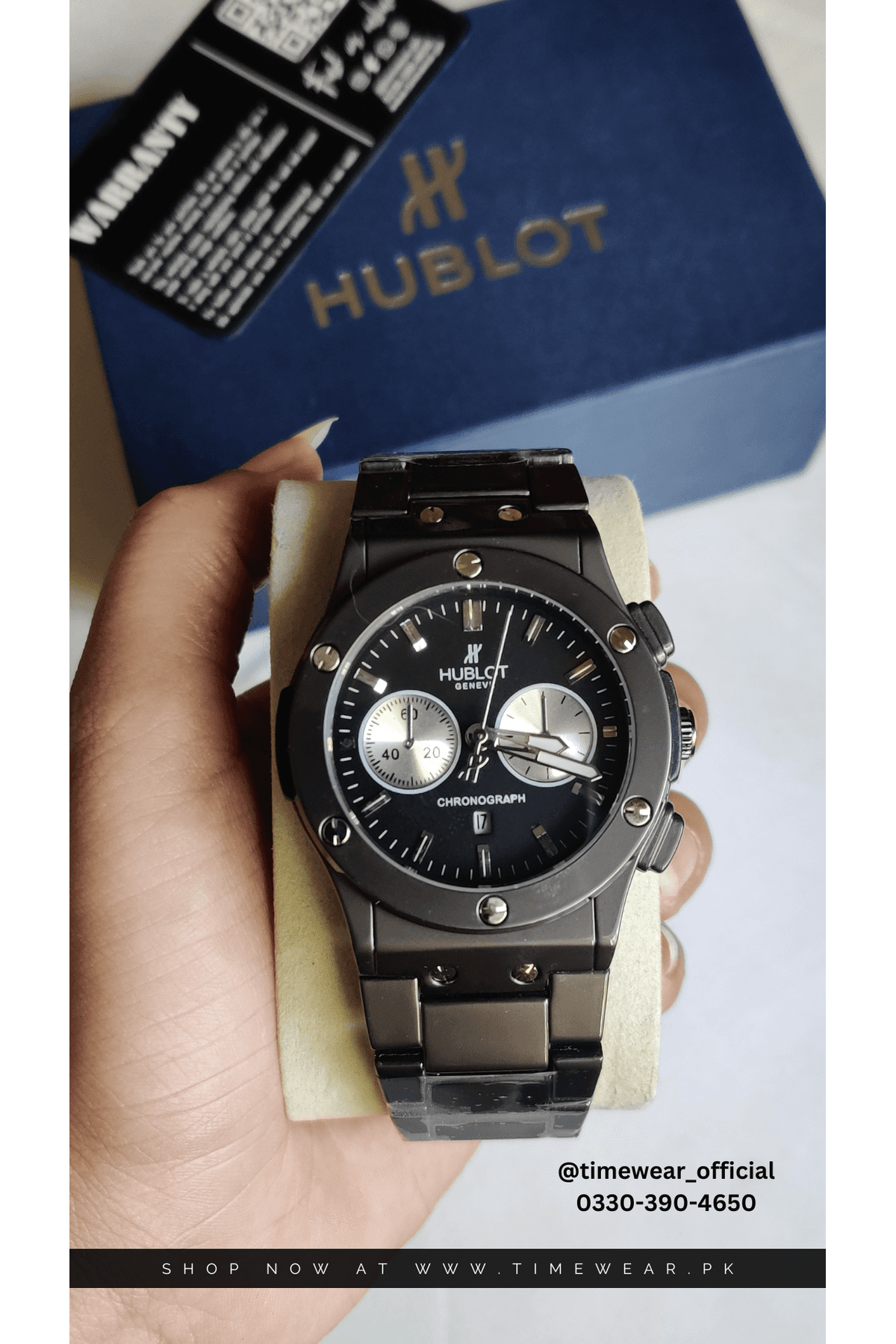 Hublot Chain Chrono Dial Black (Hublot Box & One Year Warranty Card)