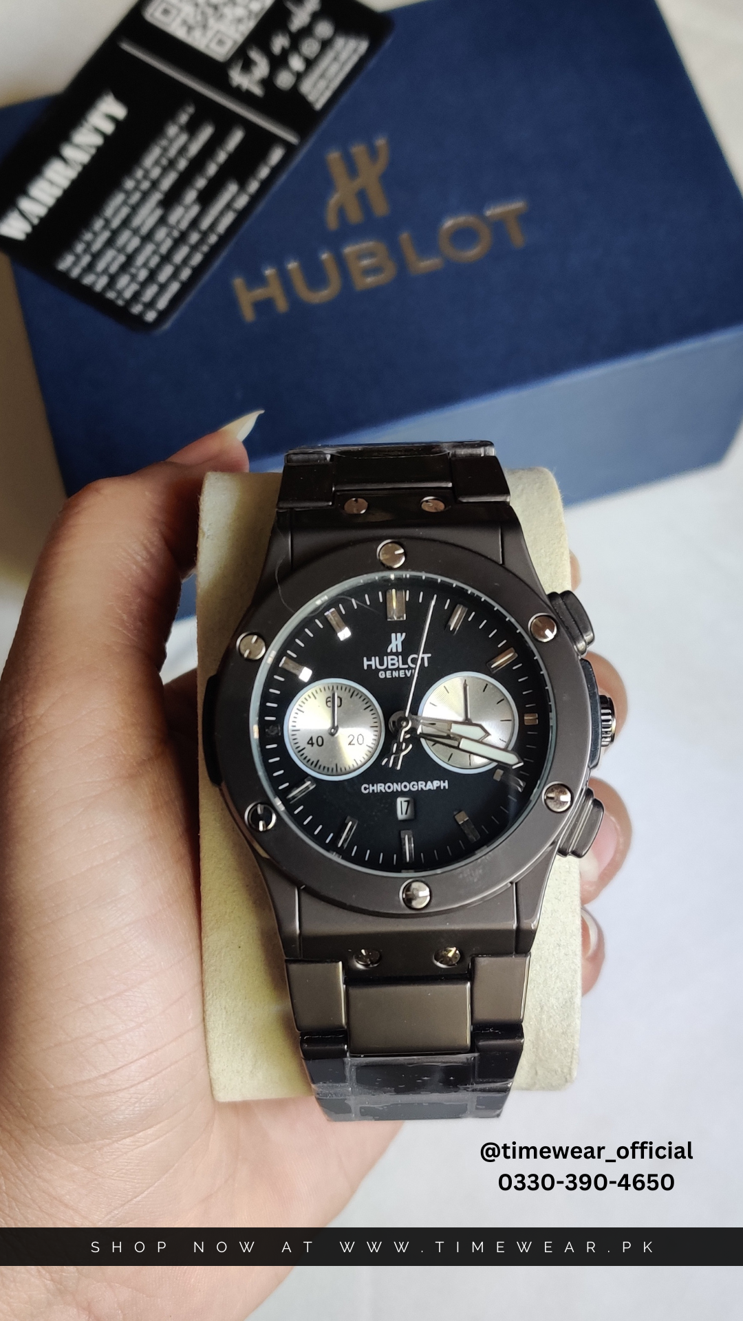 Hublot Chain Chrono Dial Black (Hublot Box & One Year Warranty Card)