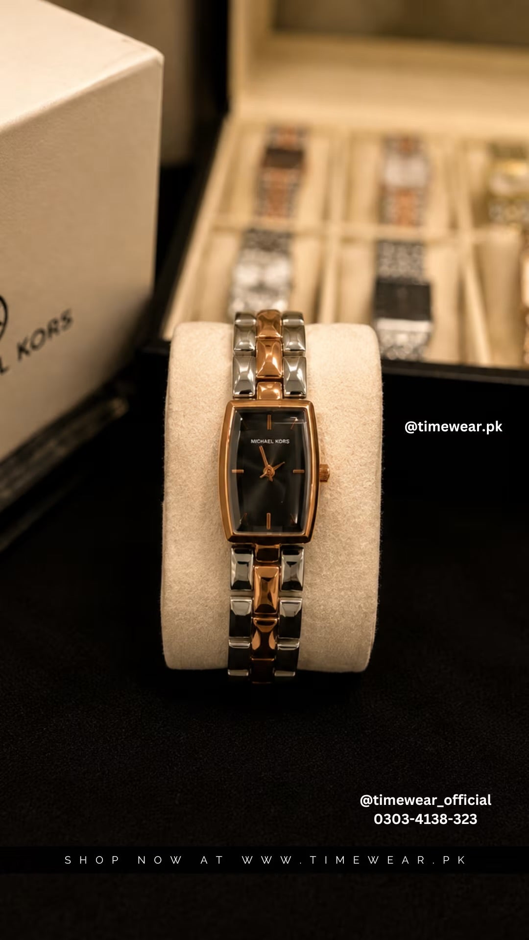 Michael Kors OV Ladies Watch with Premium Box (TTC-Black)