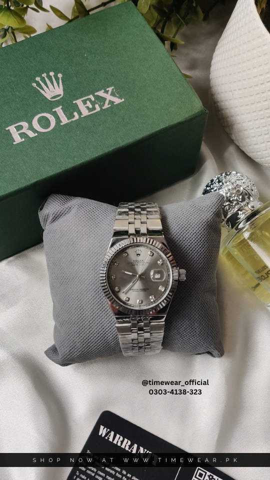 Rolex Gents Kan Silver with Rolex Box & One Year Warranty