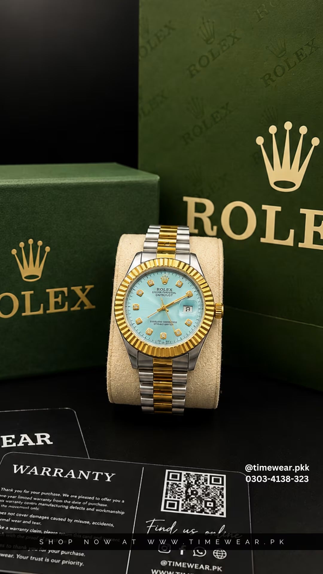 Rolex Gents Crown Lock (Kan-TTG-Tiffany) Premium Rolex Box, Bag & Warranty Card