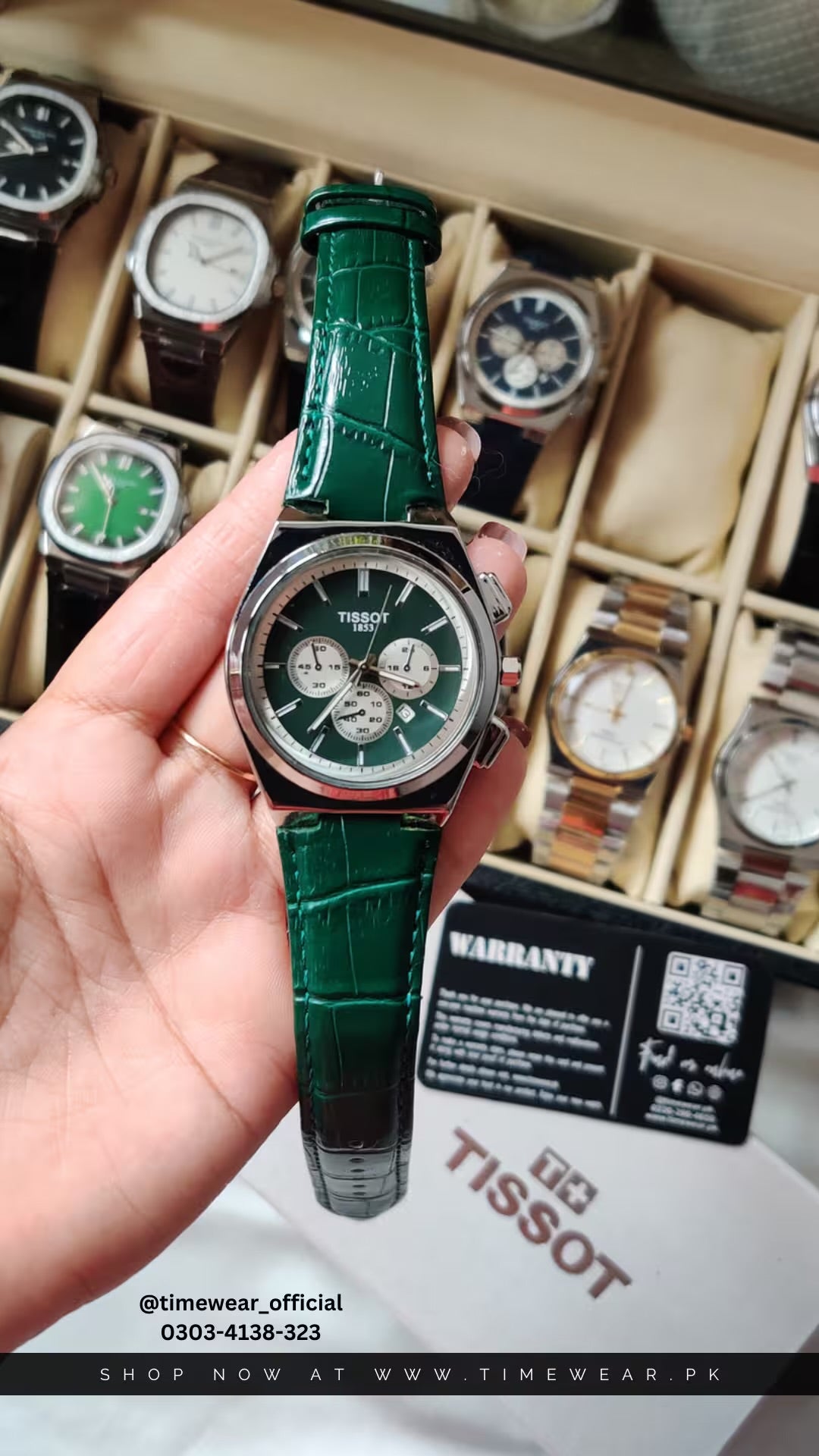 Tissot Straps Chrono Green with Tissot Box & One Year Warranty