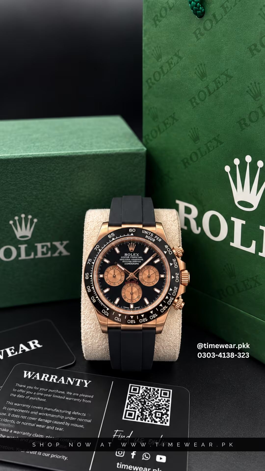 Rolex Gents Daytona Strap (Copper-BK) With Rolex Box & One Year Warranty