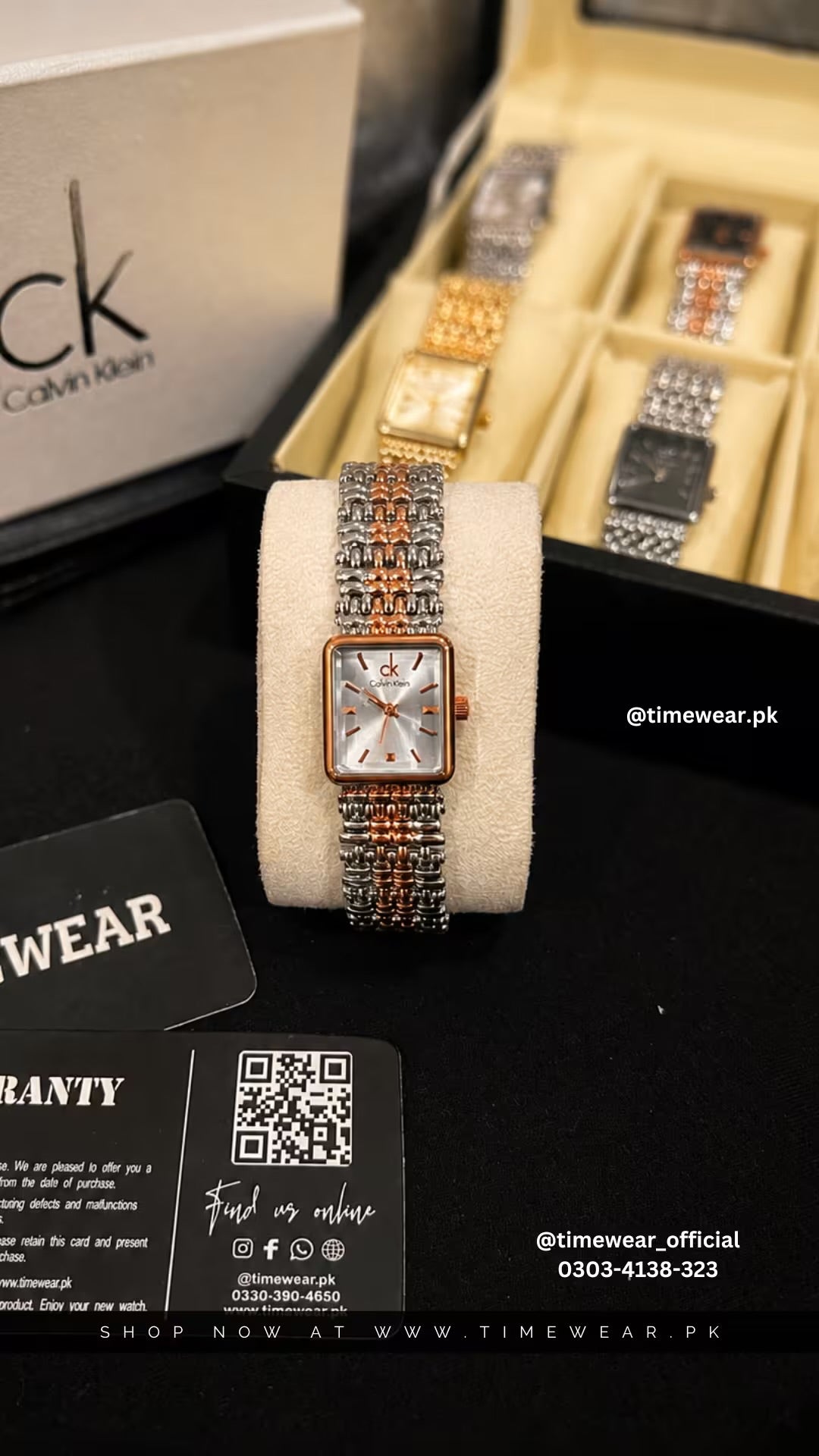 Calvin Klein Ladies Two Tone Copper Chain White Dial with CK Box & One Year Warranty