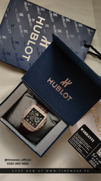 Hublot Square Brown Strap Black Dial Adjustable Master Lock with Hublot Box