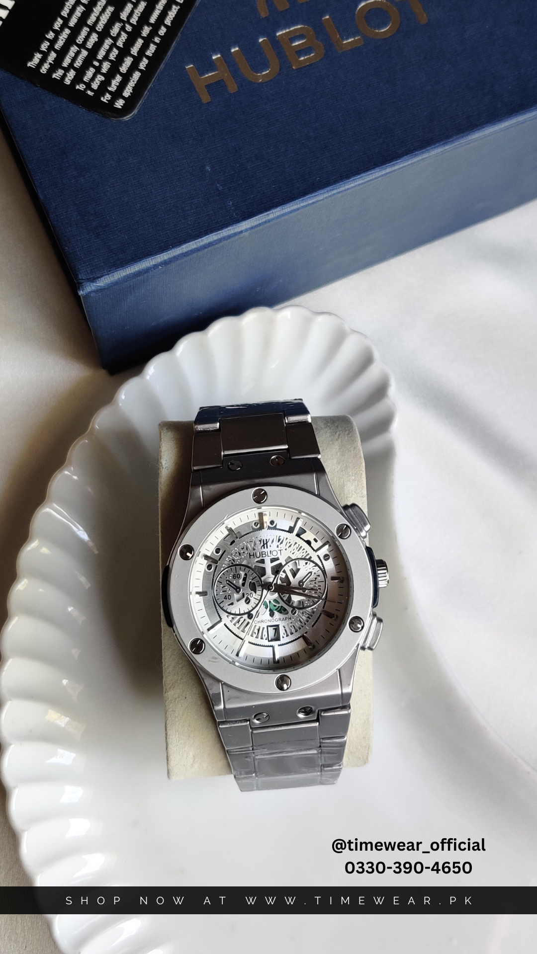 Hublot Chain Skeleton Dial Gray (Hublot Box & One Year Warranty Card)