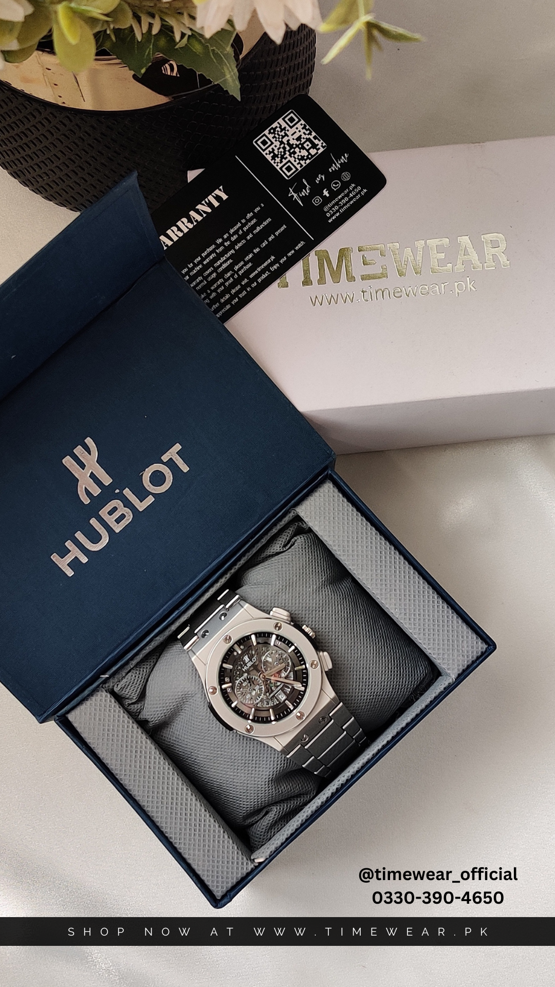Hublot Chain Skeleton Dial Black (Hublot Box & One Year Warranty Card)
