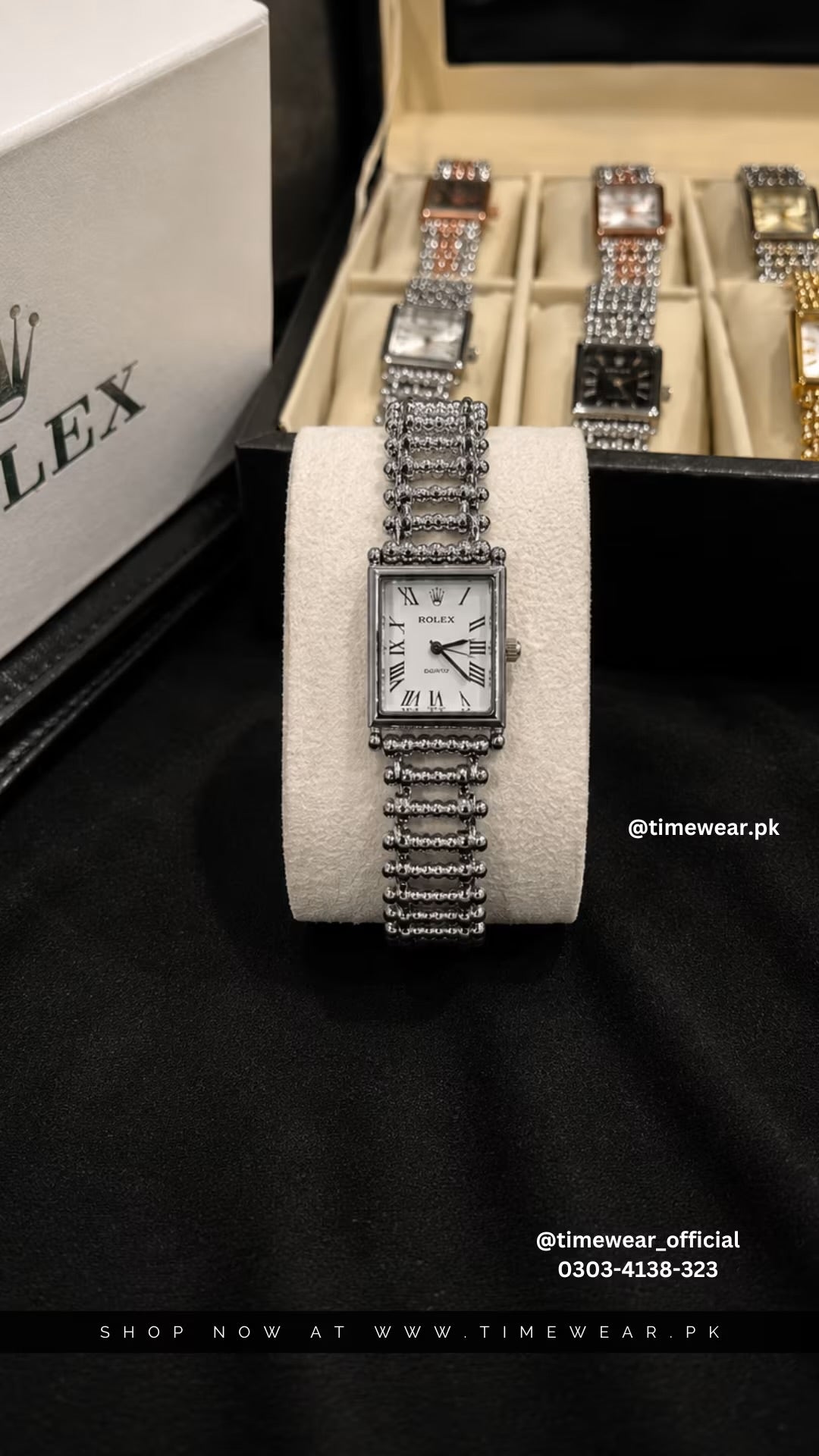 Rolex Roman Silver Chain White Dial with Cartier Box & One Year Warranty