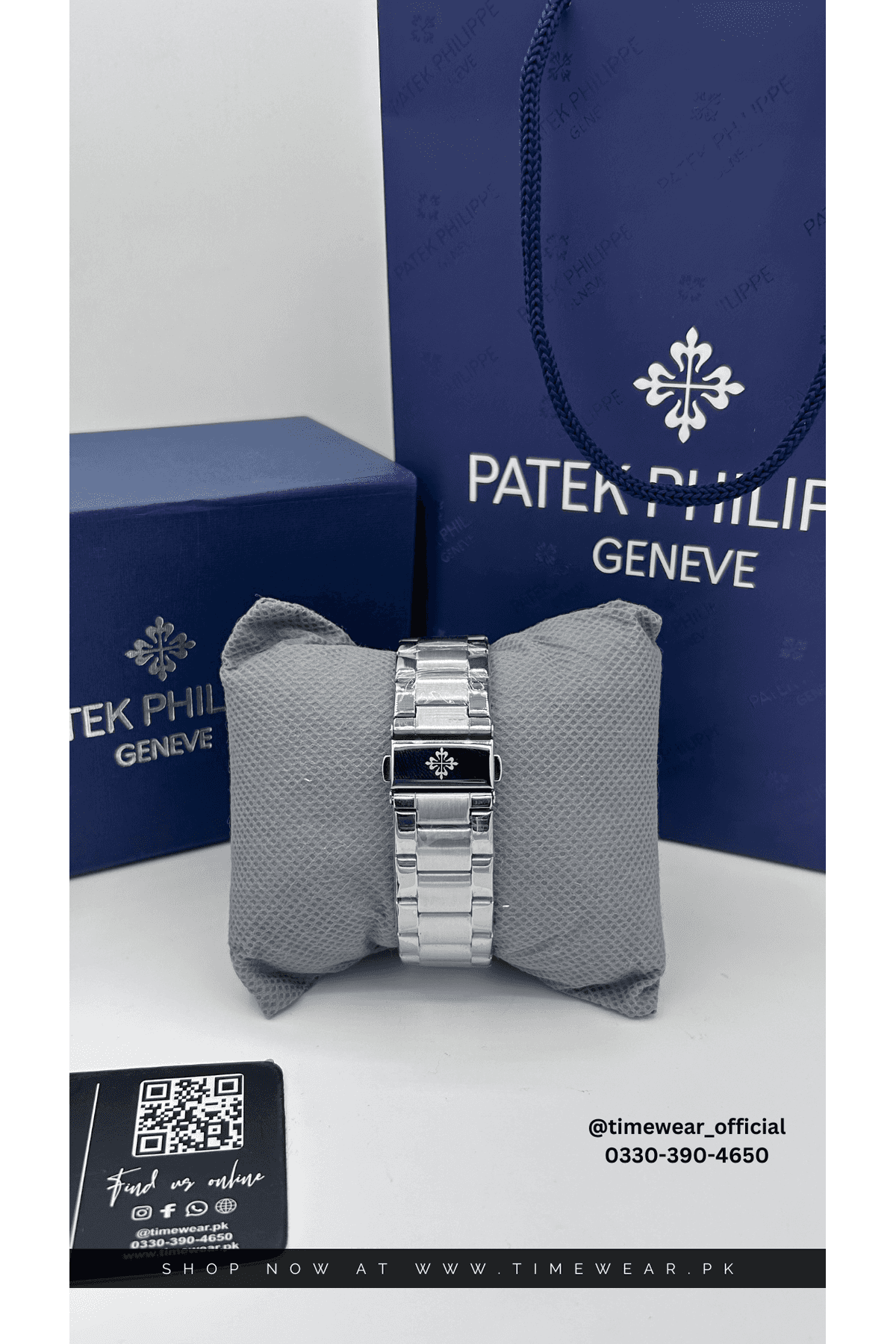 Patek Phillips Silver Green with Patek Box & One Year Warranty