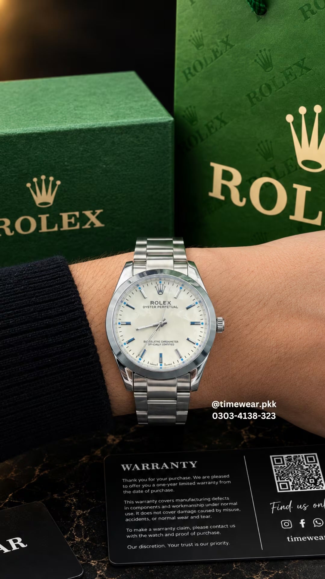 Rolex Gents (BW-02) with Rolex Box & One Year Machine Warranty