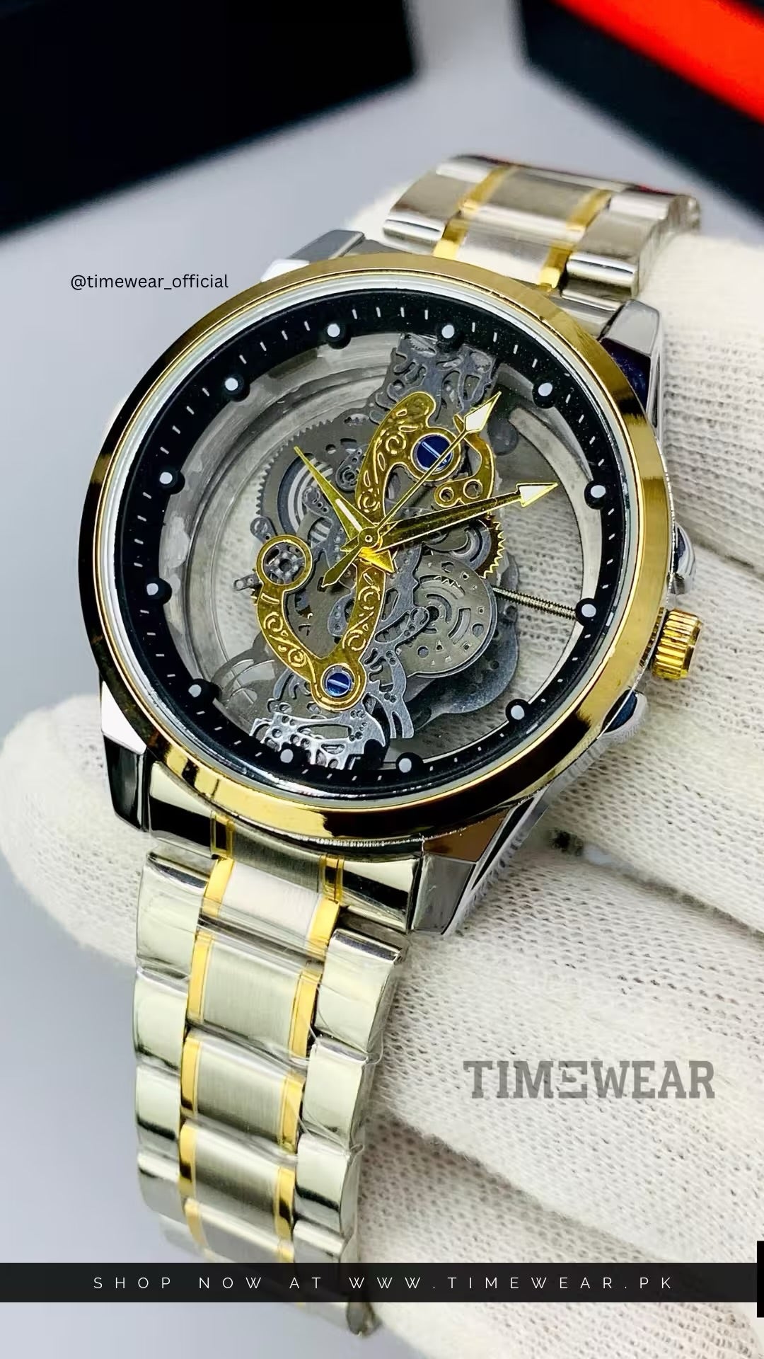 Rolex Gents Skeleton TTG-Black with Rolex Box & One Year Warranty