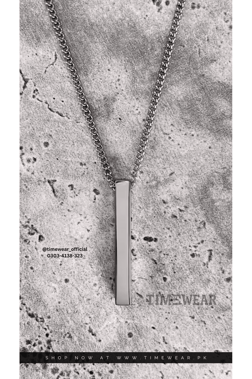 3d Bar Locket (Silver)