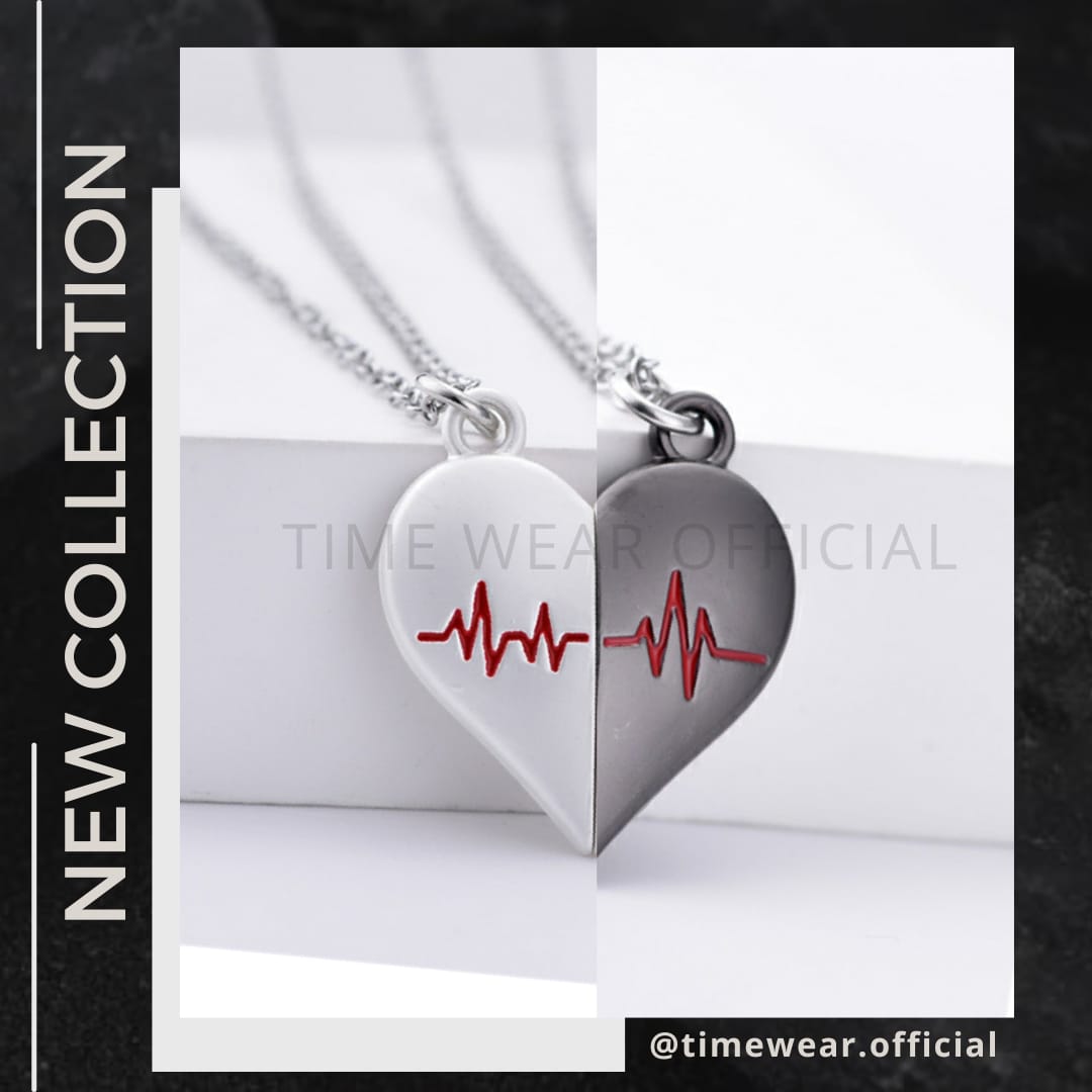 Magnetic Heartbeat Couple Necklace