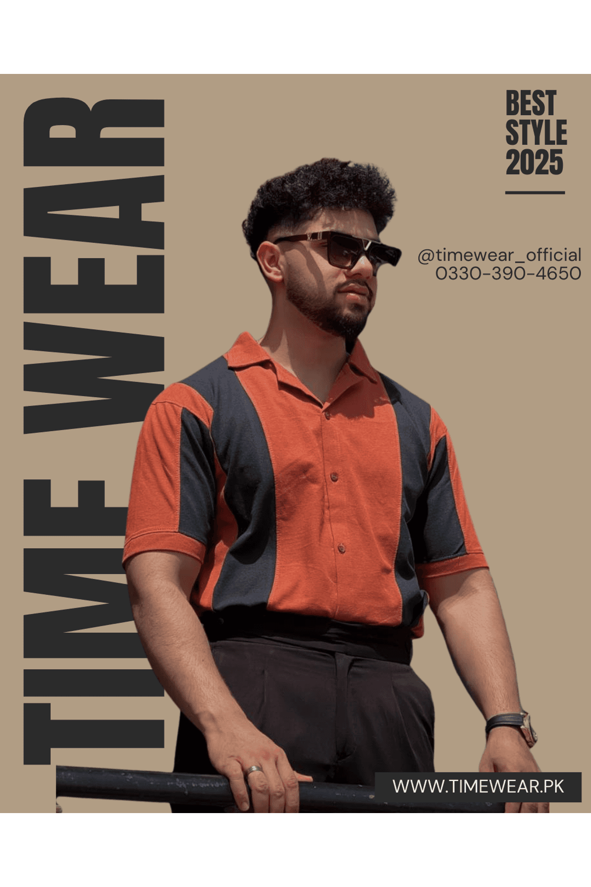Gents Polo Panel (Orange & Black)