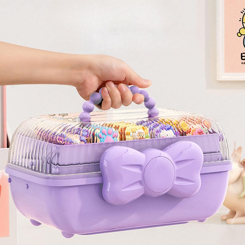 Portable Bow Design Makeup & Hair Accessories Storage Box  – Organizer For Hair clips, Ties, Earrings, Bracelets & Necklaces.