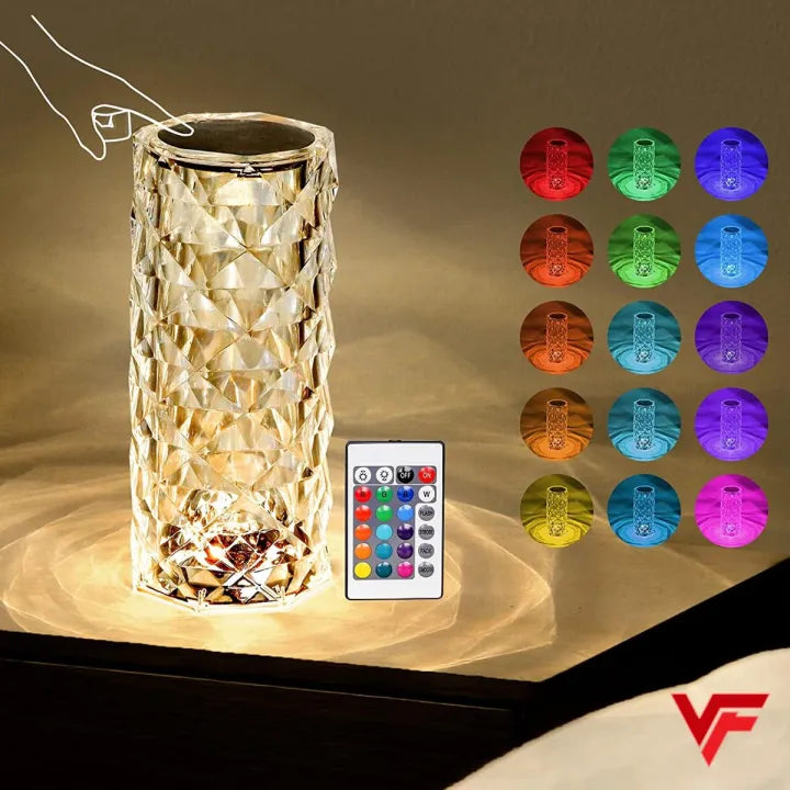 16 Color Diamond Crystal Lamp Remote & Touch Creative Lights for Bedroom, Living Room, Party & Dinner