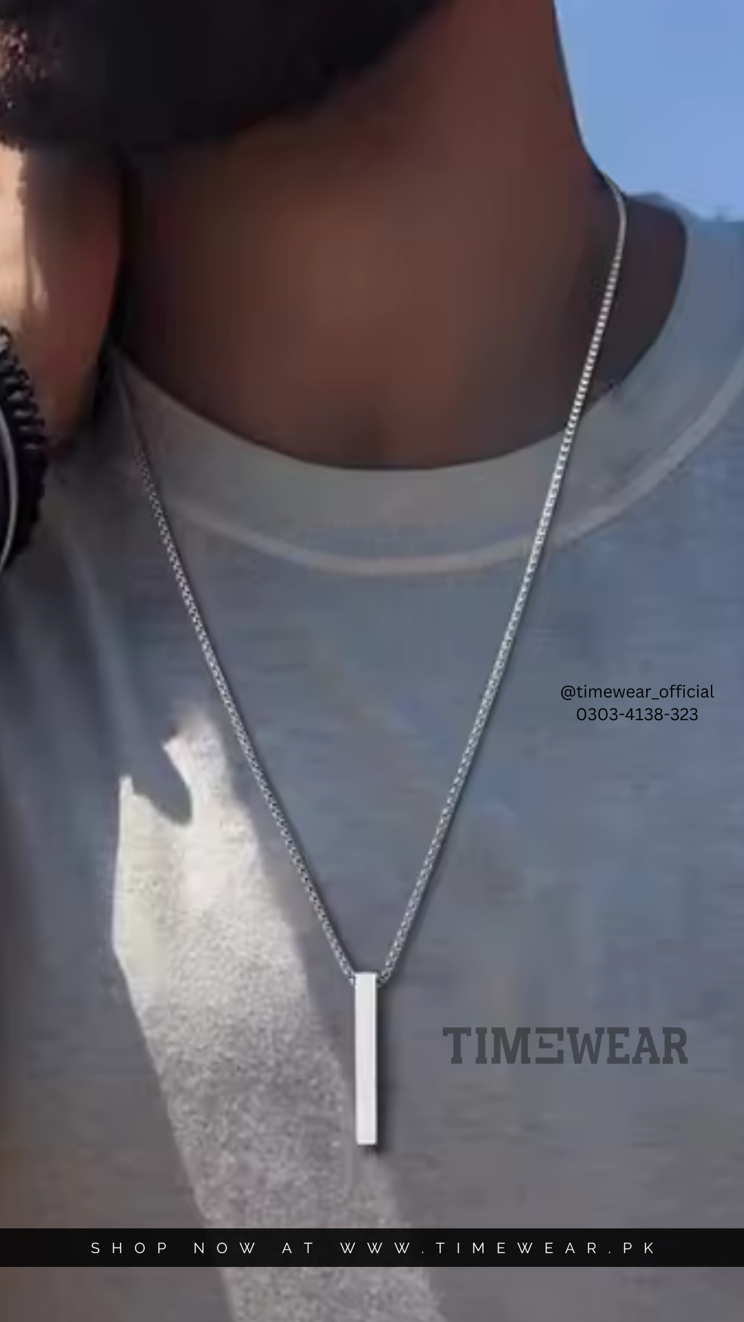 3d Bar Locket (Silver)