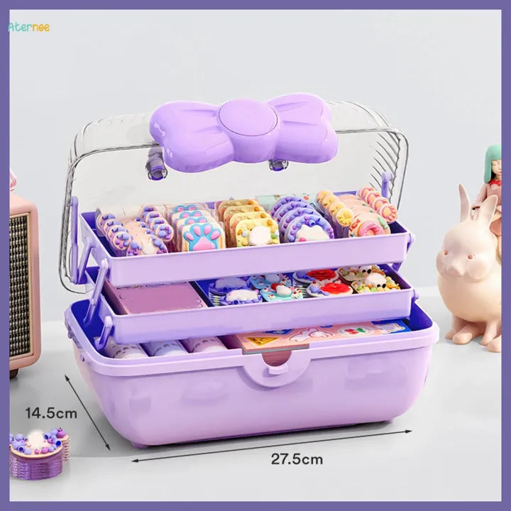 Portable Bow Design Makeup & Hair Accessories Storage Box  – Organizer For Hair clips, Ties, Earrings, Bracelets & Necklaces.