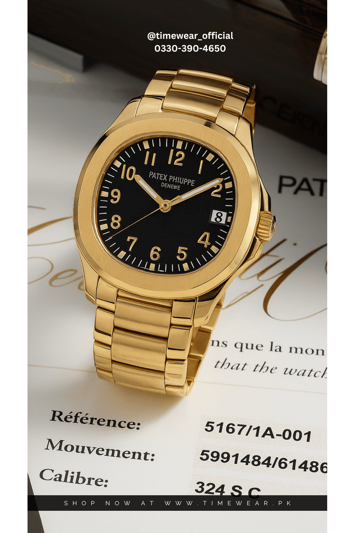 Patek Phillips Aquanaut Golden Black with Patek Box