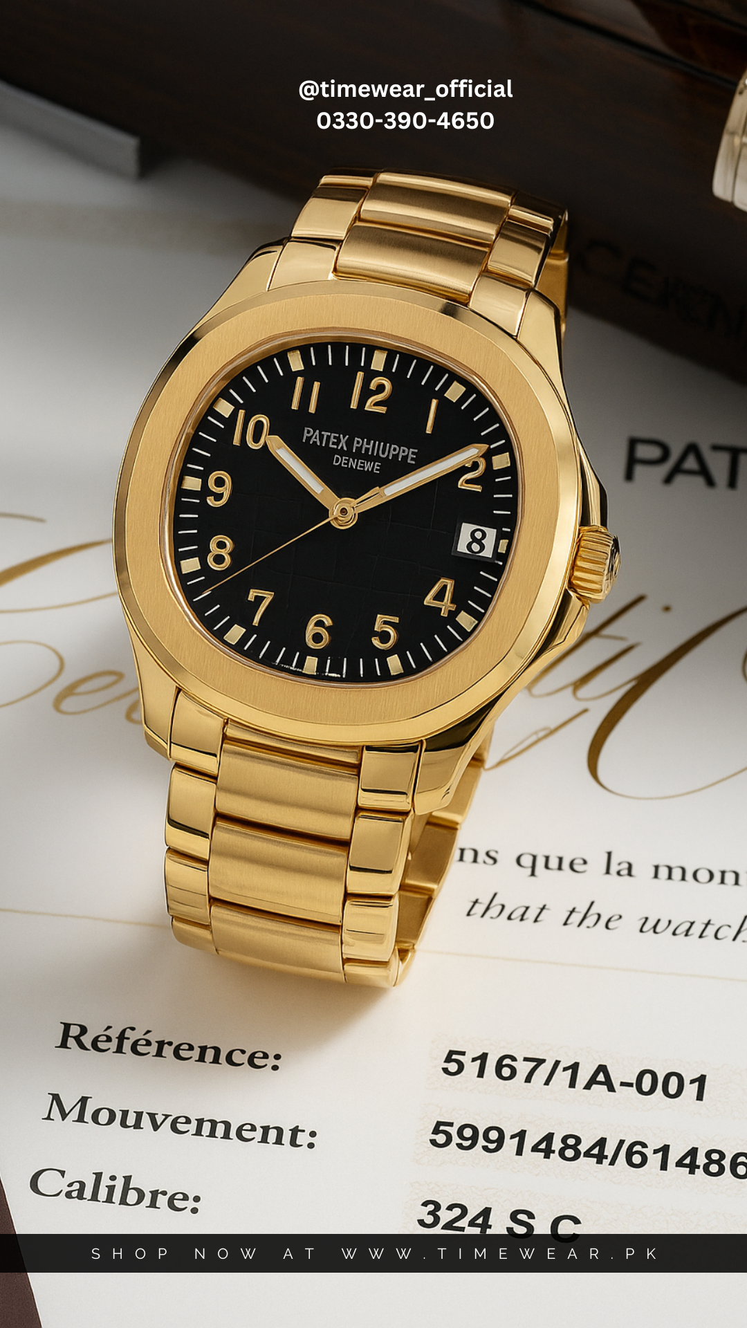 Patek Phillips Aquanaut Golden Black with Patek Box