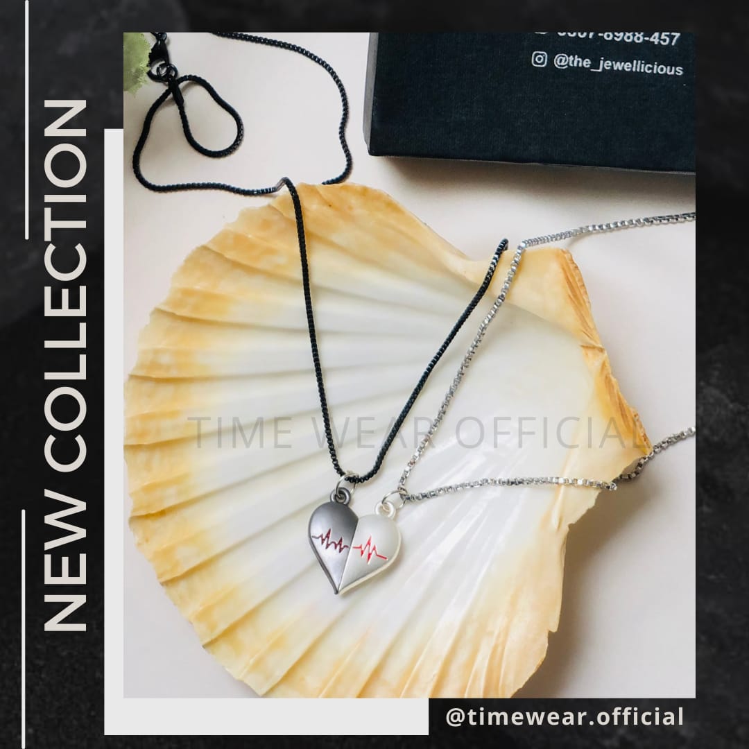 Magnetic Heartbeat Couple Necklace